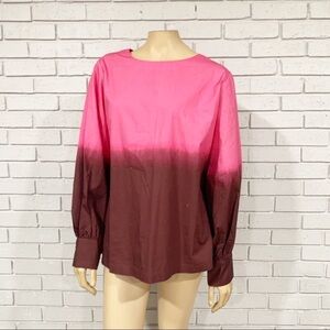 Anthropologie PorridgePink Dorothea DipDyed Blouse